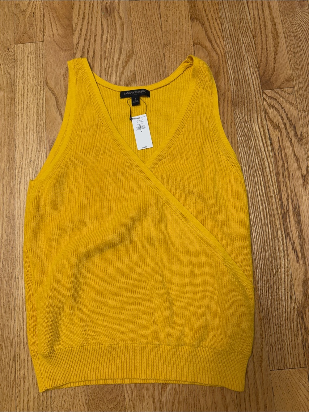 Banana Republic Yellow Wrap-Style Knit Tank